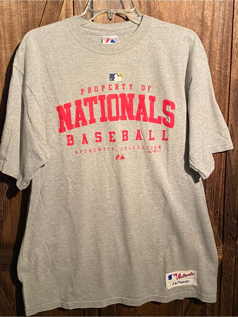 Nationals Baseball Authentic Short Sleeve Tee with Red Logo
